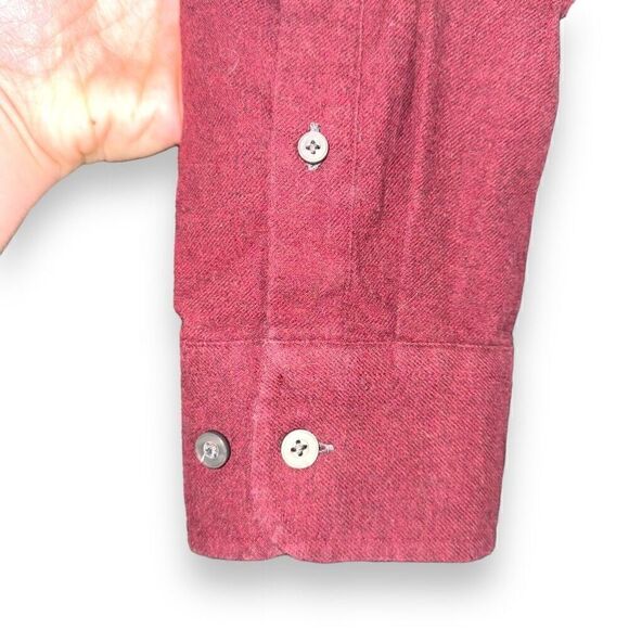 Burgundy UntuckIt Sherwood Flannel Button Down Shirt Size XL - Picture 4 of 8
